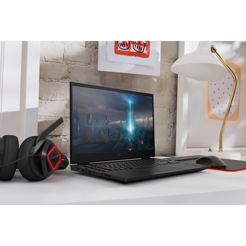 HP OMEN 17-ck0000 17-ck0010nr 17.3" Gaming Notebook - Full HD - 1920 x 1080 - Intel Core i7 11th Gen i7-11800H Octa-core (8 Core) - 16 GB Total RAM - 512 GB SSD - Shadow Black, Shadow Black Aluminum - Refurbished - Thumbnail 4