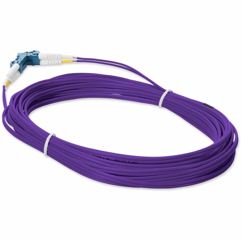 AddOn 1m LC to LC Purple OS2 Duplex OFNR (Riser-Rated) SMF Fiber Patch Cable - Thumbnail 3