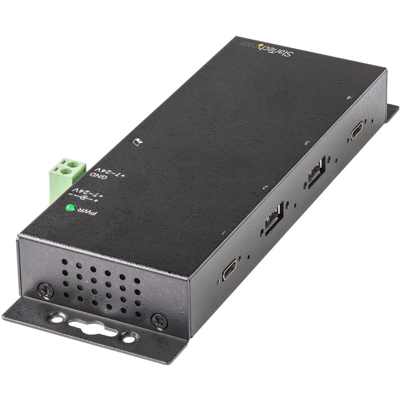 StarTech.com 4 Port USB C Hub 10Gbps, Metal Industrial USB-C Hub, 2x USB-C & 2x USB-A, ESD Surge Protection, Self-Powered USB Type-C Hub - Thumbnail 5