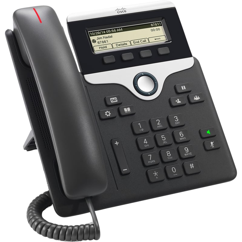 Cisco 7811 IP Phone - Refurbished - Corded - Corded - Wall Mountable, Desktop - Charcoal - Thumbnail 3