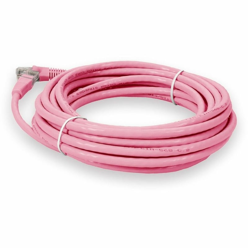 AddOn 15ft Pink CAT 6A PVC Ethernet Cable Snagless Bubble Boot RJ-45 M/M - Thumbnail 3