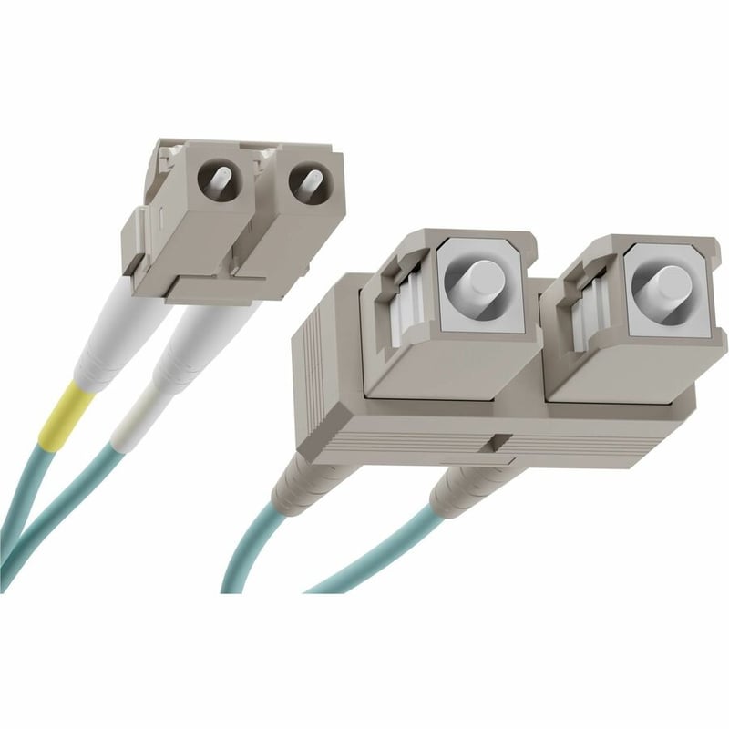 12 METER LC-SC OM3 10GIG FIBER OPTIC CABLE, AQUA, OFNR, 50/125 FIBER, MULTIMODE - Thumbnail 2