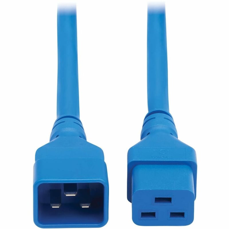 POWER EXTENSION CORD C20 C19 HEAVY-DUTY 20A 250V 12 AWG BLUE 6FT - Thumbnail 2