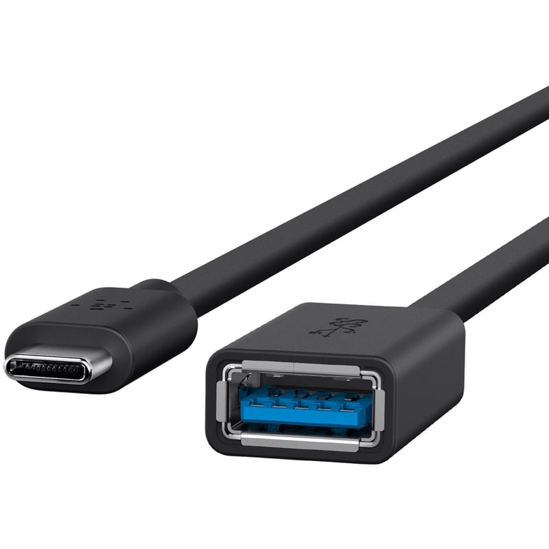 Belkin USB-C to USB-A Adapter - USB 3.0 Charger - 5 Gbps - Black - Thumbnail 1