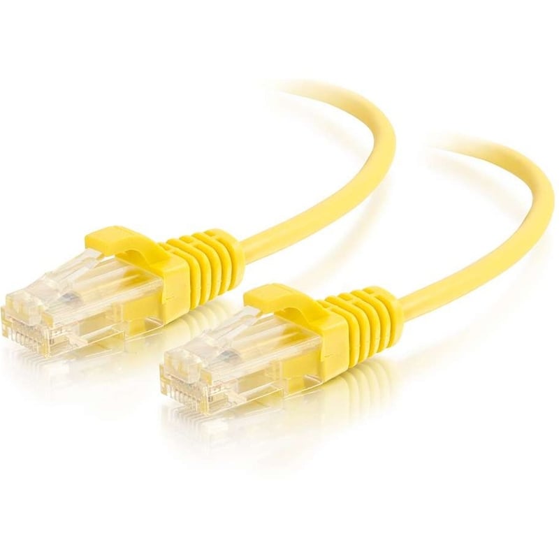 C2G 2ft Cat6 Slim Snagless Unshielded (UTP) Ethernet Cable - Yellow - Thumbnail 1