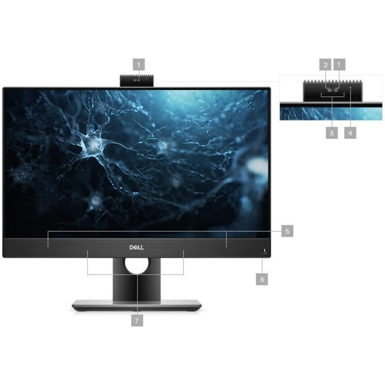 Dell OptiPlex 5000 5490 All-in-One Computer - Intel Core i5 10th Gen i5-10500T Hexa-core (6 Core) 2.30 GHz - 8 GB RAM DDR4 SDRAM - 500 GB HDD - 23.8" Full HD 1920 x 1080 - Desktop - Black - Thumbnail 4