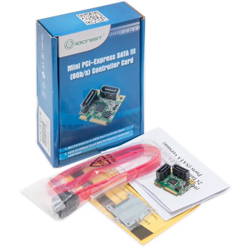 IO Crest Half Height 2 Port SATA III RAID Mini PCI-e 2.0 Card - Thumbnail 3