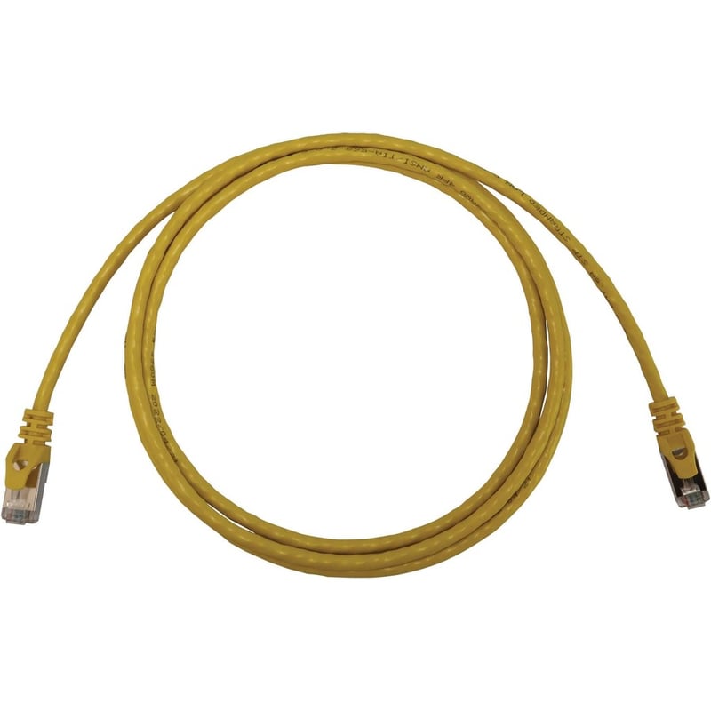 Eaton Tripp Lite Series Cat6a 10G Snagless Shielded Slim STP Ethernet Cable (RJ45 M/M), PoE, Yellow, 7 ft. (2.1 m) - Thumbnail 2