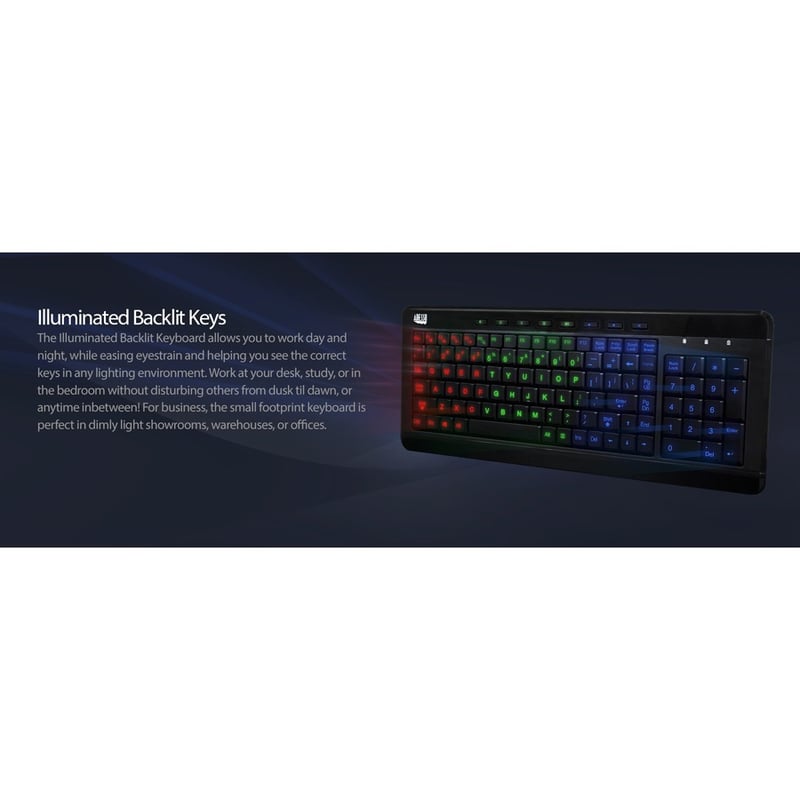 Adesso Multimedia Desktop Keyboard with 3-Port USB Hub - Thumbnail 3
