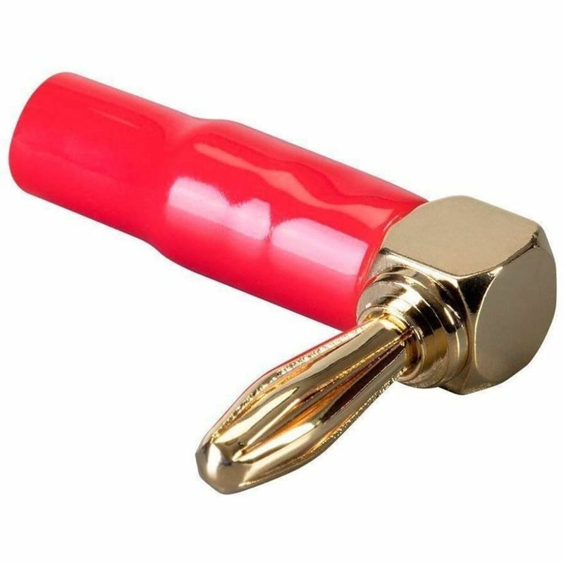 MONOPRICE 2 PAIR RIGHT ANGLE 24K GOLD PLATED BANANA SPEAKER WIRE CABLE SCREW PLU - Thumbnail 5
