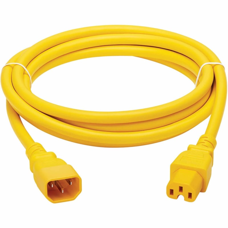 Eaton Tripp Lite Series Power Cord C14 to C15 - Heavy-Duty, 15A, 250V, 14 AWG, 10 ft. (3.1 m), Yellow - Thumbnail 1