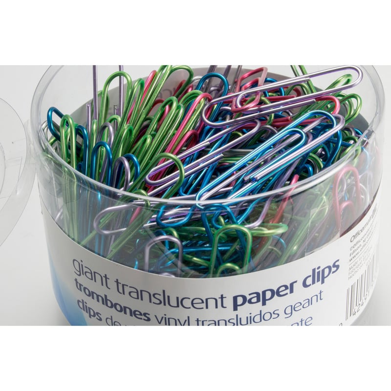 Officemate Giant Translucent Vinyl Paper Clips - Thumbnail 2