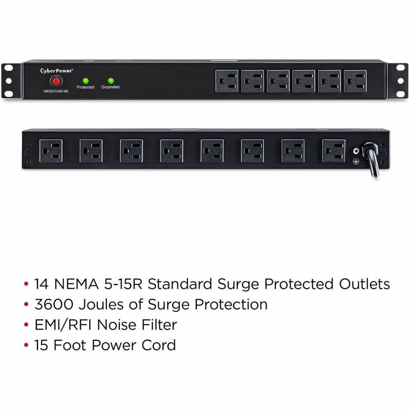 CyberPower RKBS15S6F8R Rackbar 14 - Outlet Surge with 3600 J - Thumbnail 2