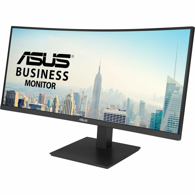 Asus VA34VCPSN 34" Class UW-QHD Curved Screen LED Monitor - 21:9 - Matte Black - Thumbnail 1