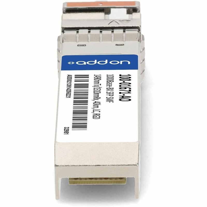 AddOn Calix 100-01671 Compatible TAA Compliant 1000Base-BX SFP Transceiver (SMF, 1490nmTx/1310nmRx, 40km, LC, Rugged) - Thumbnail 4