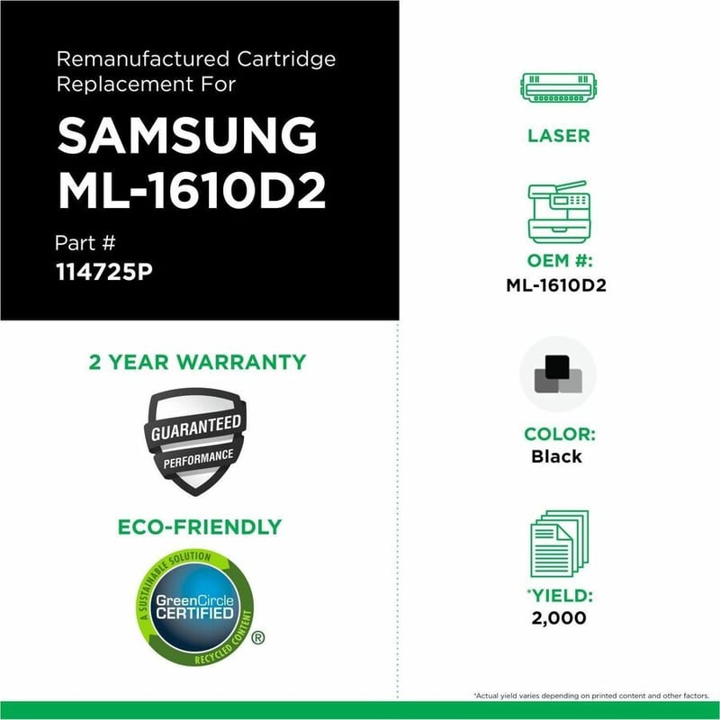 Clover Imaging Remanufactured Universal Toner Cartridge for Samsung ML-2010D3/ML-1610D2 - Thumbnail 3