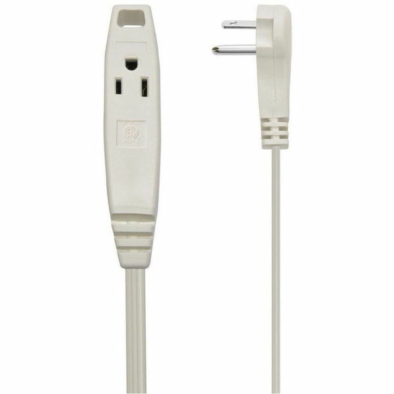 MONOPRICE 3-OUTLET FLAT PLUG HOUSEHOLD EXTENSION CORD_16AWG_13A_SPT-2_WHITE_10FT - Thumbnail 2