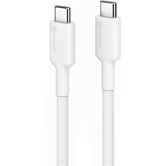 ALOGIC Elements PRO USB-C to USB-C Cable - Male to Male - 1m - USB 2.0 - 5A - 480Mbps White - Thumbnail 1