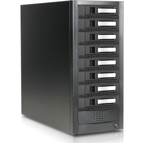 RAIDage JAGE9BT8HDSL-M1 Drive Enclosure 12Gb/s SAS, SATA/600 - Mini-SAS HD Host Interface Tower - Silver, Black - Thumbnail 2