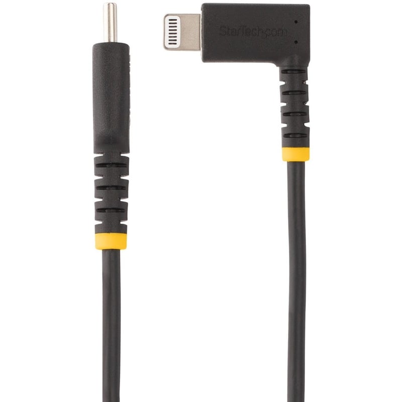 StarTech.com 3ft (1m) Durable USB-C to Lightning Cable, Right-Angled Heavy Duty USB Type-C to Lightning Charging/Sync Cord - Thumbnail 2