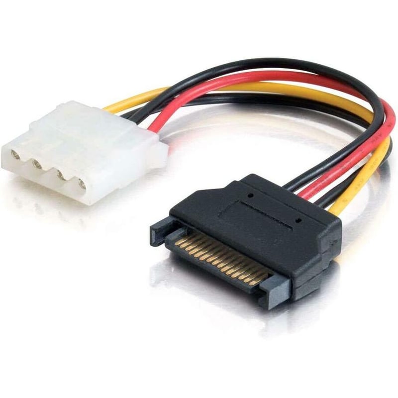 POWER CORD - 15 PIN SATA - MALE LEFT GENDER - 4-PIN MOLEX - FEMALE RIGHT GENDER - Thumbnail 1