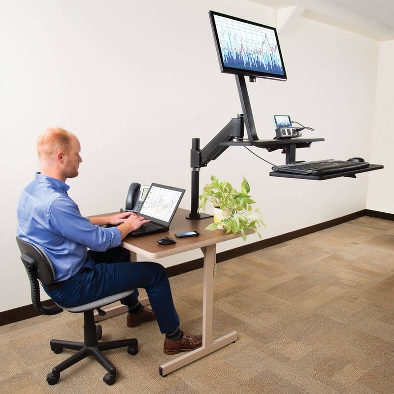 Eaton Tripp Lite Series WorkWise Height-Adjustable Sit-Stand Workstation, Single-Monitor, Clamp-on - Thumbnail 2