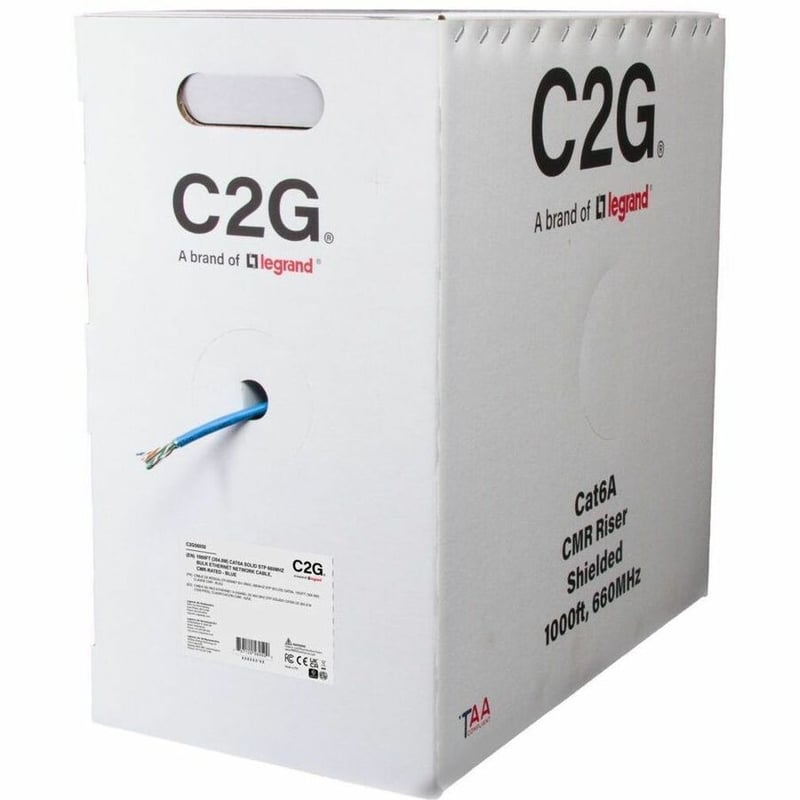 C2G BULK CAT6A F/UTP CMR TAA BL C2G 1000FT CAT6A ETHERNET CABLE CMR - Thumbnail 5