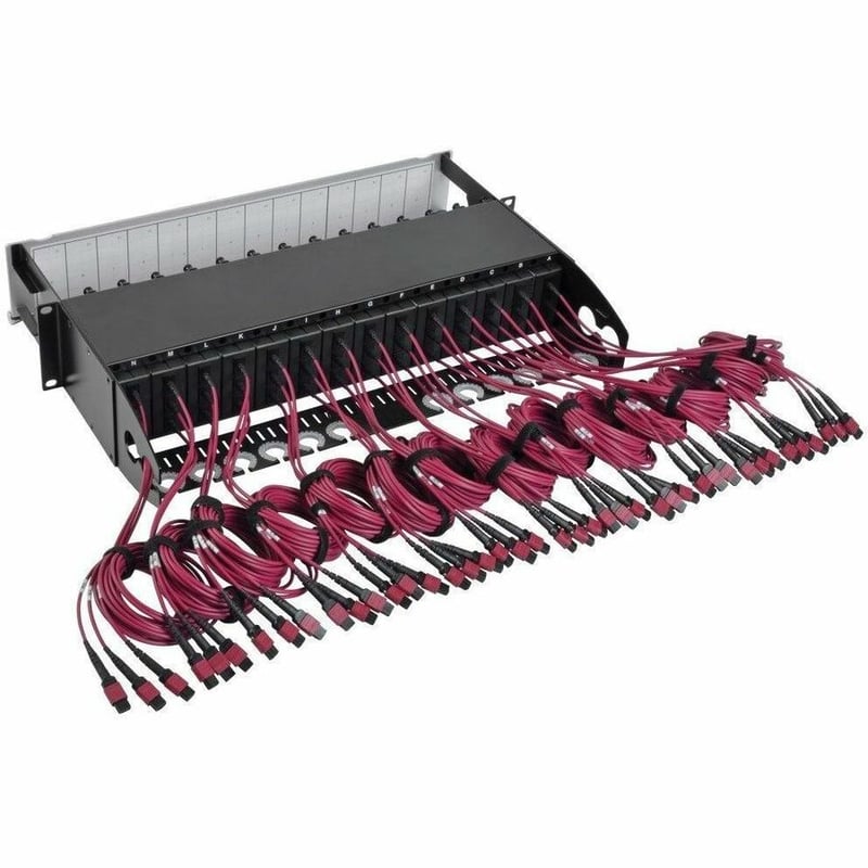 Eaton Tripp Lite Series 40/100Gb Fiber Breakout Patch Panel, 40Gb to 4 x 10Gb, 100Gb to 4 x 25Gb, 42 MTP QSFP to 168 LC Duplex OM4 50/125 Multimode Ports, 2U - Thumbnail 2