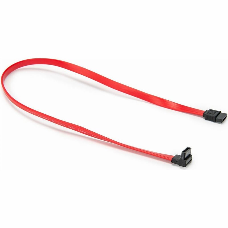 18IN (46CM) SATA TO RIGHT ANGLE SATA 3.0 6GBPS BANDWIDTH F/F- RED - Thumbnail 3
