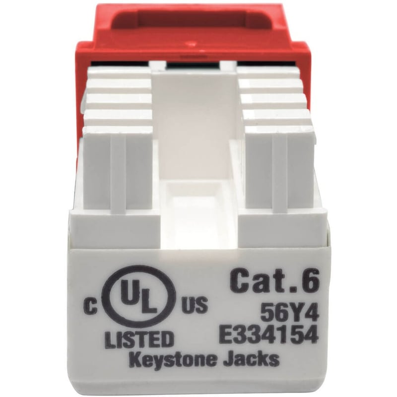 Tripp Lite Cat6 Cat5e 110 Style Punch down Keystone Jack RJ45 Red TAA GSA - Thumbnail 3