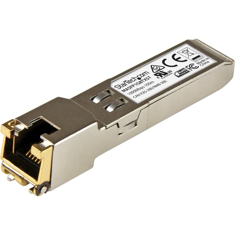 StarTech.com Cisco Meraki MA-SFP-1GB-TX Compatible SFP Module - 1000BASE-T - 10/100/1000 Mbps SFP to RJ45 Cat6/Cat5e Transceiver - 100m - Thumbnail 1
