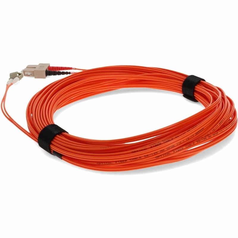 AddOn 30m SC to LC Orange OM2 Duplex OFNR (Riser-Rated) TAA Fiber Patch Cable - Thumbnail 3