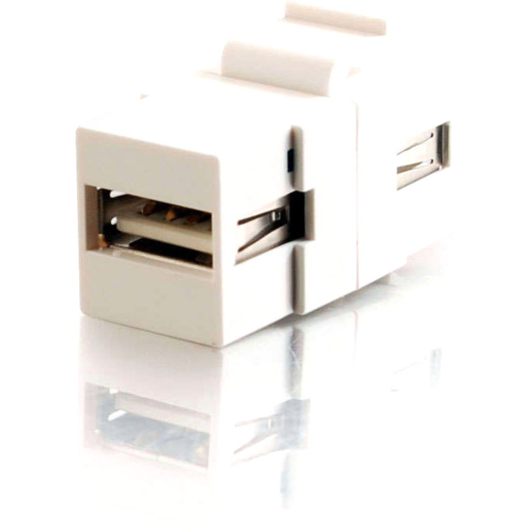C2G Snap-In USB A/A Female Keystone Insert Module - White - Thumbnail 2