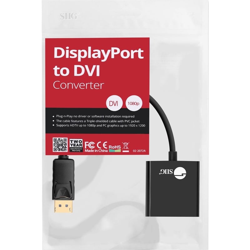 SIIG DisplayPort To DVI Converter - Thumbnail 2