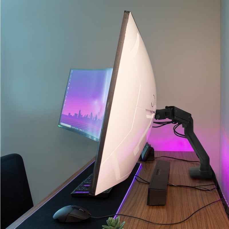 Ergotron Desk Mount for Monitor, Curved Screen Display - Matte Black - Thumbnail 3