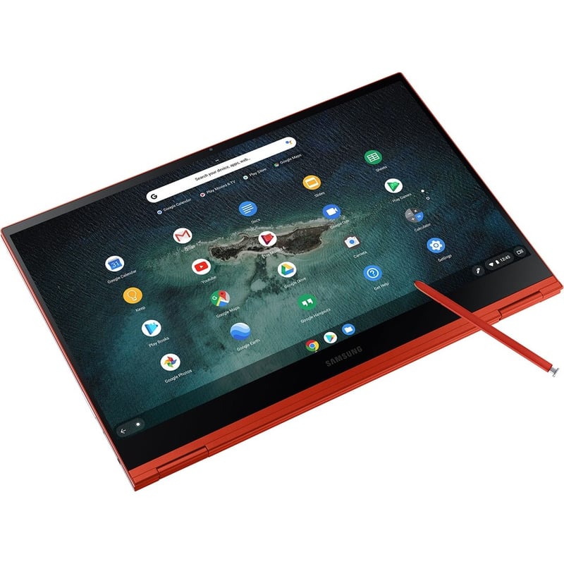 Samsung Galaxy Chromebook XE930QCA-K01US 13.3" Touchscreen Convertible 2 in 1 Chromebook - 4K UHD - 3840 x 2160 - Intel Core i5 10th Gen i5-10210U - 8 GB Total RAM - 256 GB SSD - Fiesta Red - Thumbnail 4