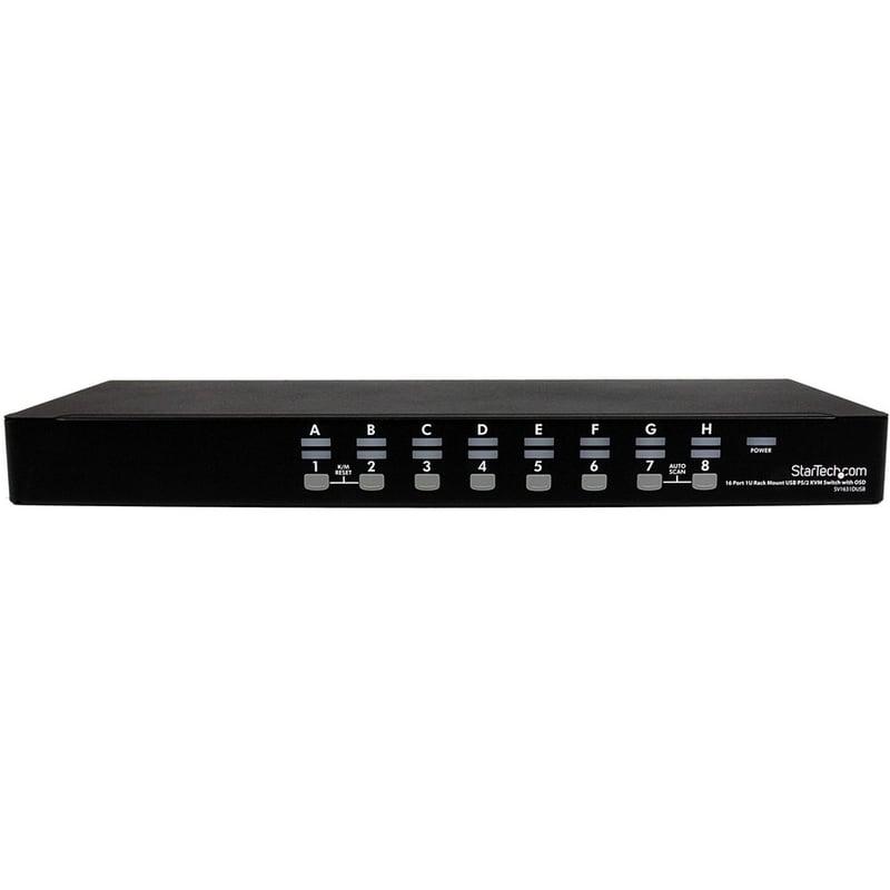 StarTech 16 Port 1U Rackmount USB PS/2 KVM Switch with OSD, TAA - Thumbnail 2