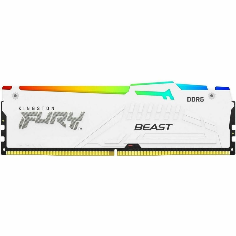 32GB 6000MT/S DDR5 CL30 DIMM FURY BEAST WHITE RGB EXPO - Thumbnail 1