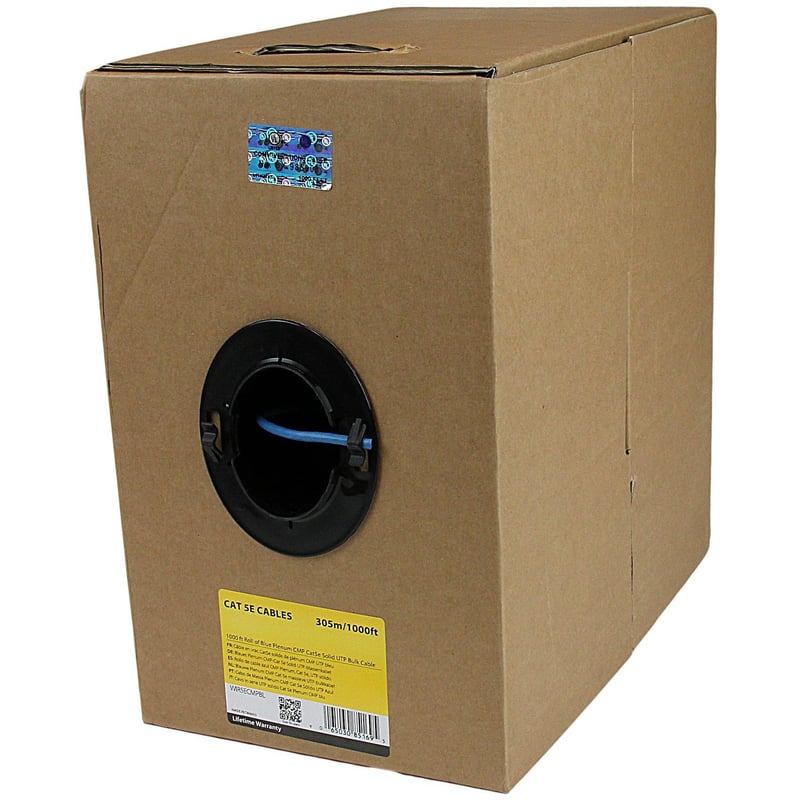 StarTech.com 1000 ft Roll of Blue Plenum CMP Cat5e Solid UTP Bulk Cable - Thumbnail 1