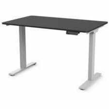 EFLOAT GO 2.0 SIT/STAND T-FOOT STYLE TABLE WITH 24IN X 48IN BLACK LAMINATE SURFA