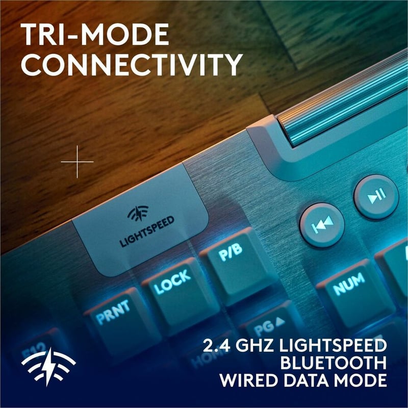 G915 X LIGHTSPEED TACTILE WHITE GAMING KEYBOARD - Thumbnail 5