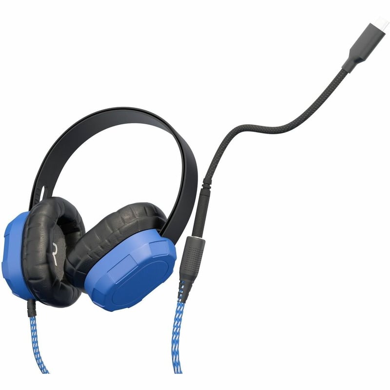 MAXCases Extreme Headset w/braided cable, inline volume control and built-in microphone w/USB-C connector (Black) - Thumbnail 2