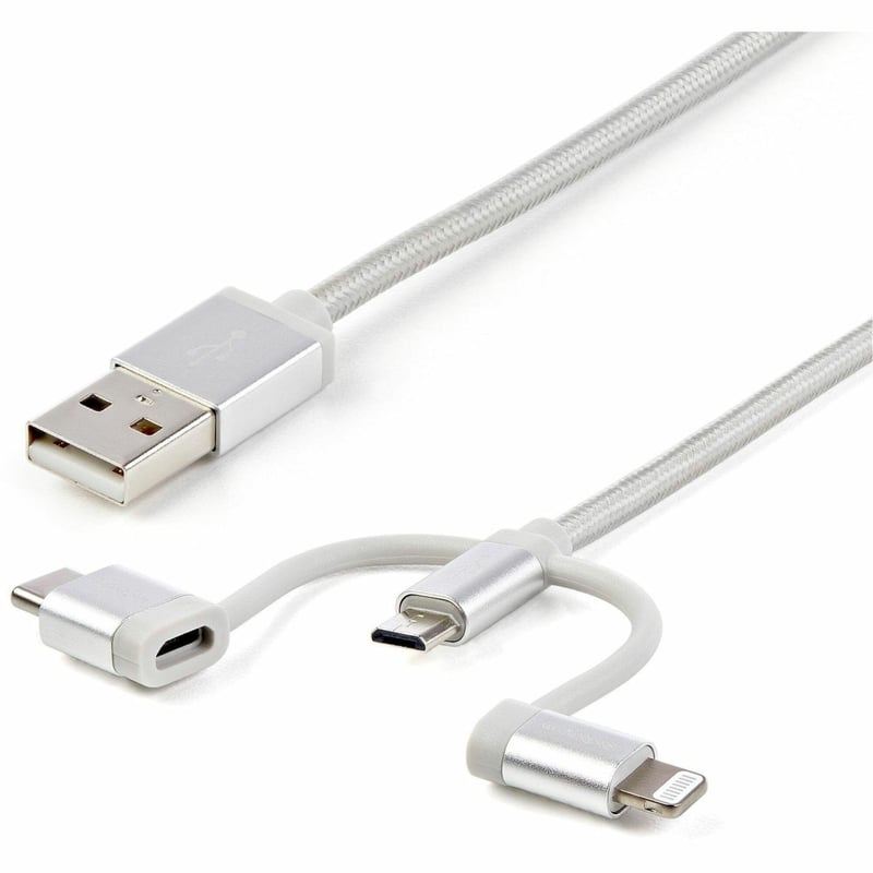 6FT USB MULTI-CHARGING CABLE APPLE MFI LIGHTNING/USB-C/MICRO-USB - Thumbnail 1