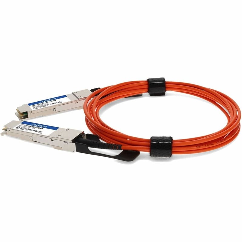 AddOn MSA and TAA Compliant 40GBase-AOC QSFP+ to QSFP+ Orange Active Optical Cable (850nm, MMF, 1m) - Thumbnail 2