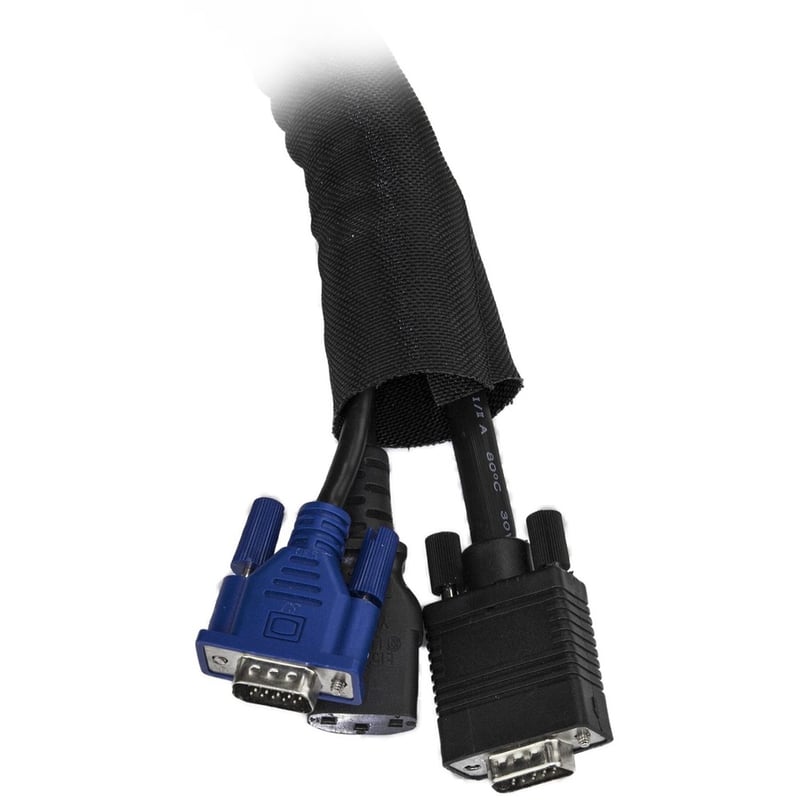 StarTech.com 6.5' (2m) Cable Management Sleeve/Wrap - Flexible Cable Manager - Expandable Coiled Cord Protector/Organizer - Trimmable - Thumbnail 4