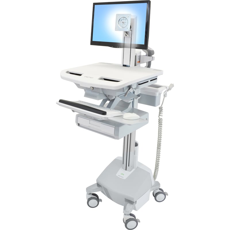 Ergotron StyleView Cart with LCD Pivot, LiFe Powered, 1 Drawer - Thumbnail 1