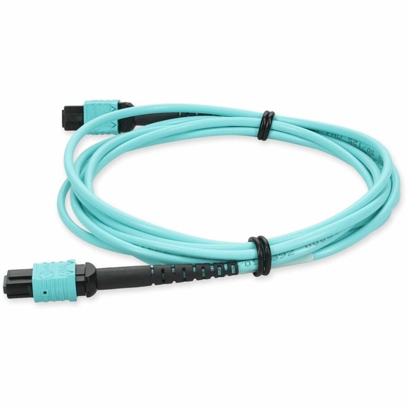AddOn 3m MPO/UPC to MPO/UPC Aqua OM4 OFNR (Riser-Rated) 24-Strand Fiber Patch Cable - Thumbnail 2