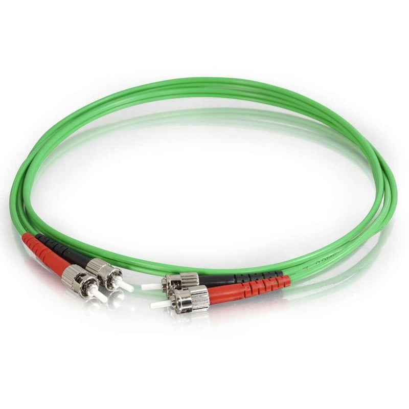 C2G-3m ST-ST 62.5/125 OM1 Duplex Multimode PVC Fiber Optic Cable - Green - Thumbnail 2
