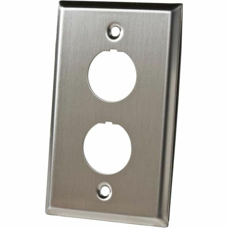 Ortronics Stainless Steel Faceplate Industrial, 2-port Single Gang Plate