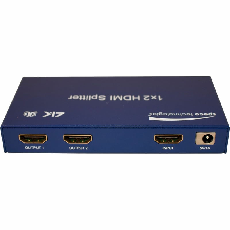 Speco HD2SPL2 1 x 2 HDMI Splitter, 4K 3D, Blue - Thumbnail 1